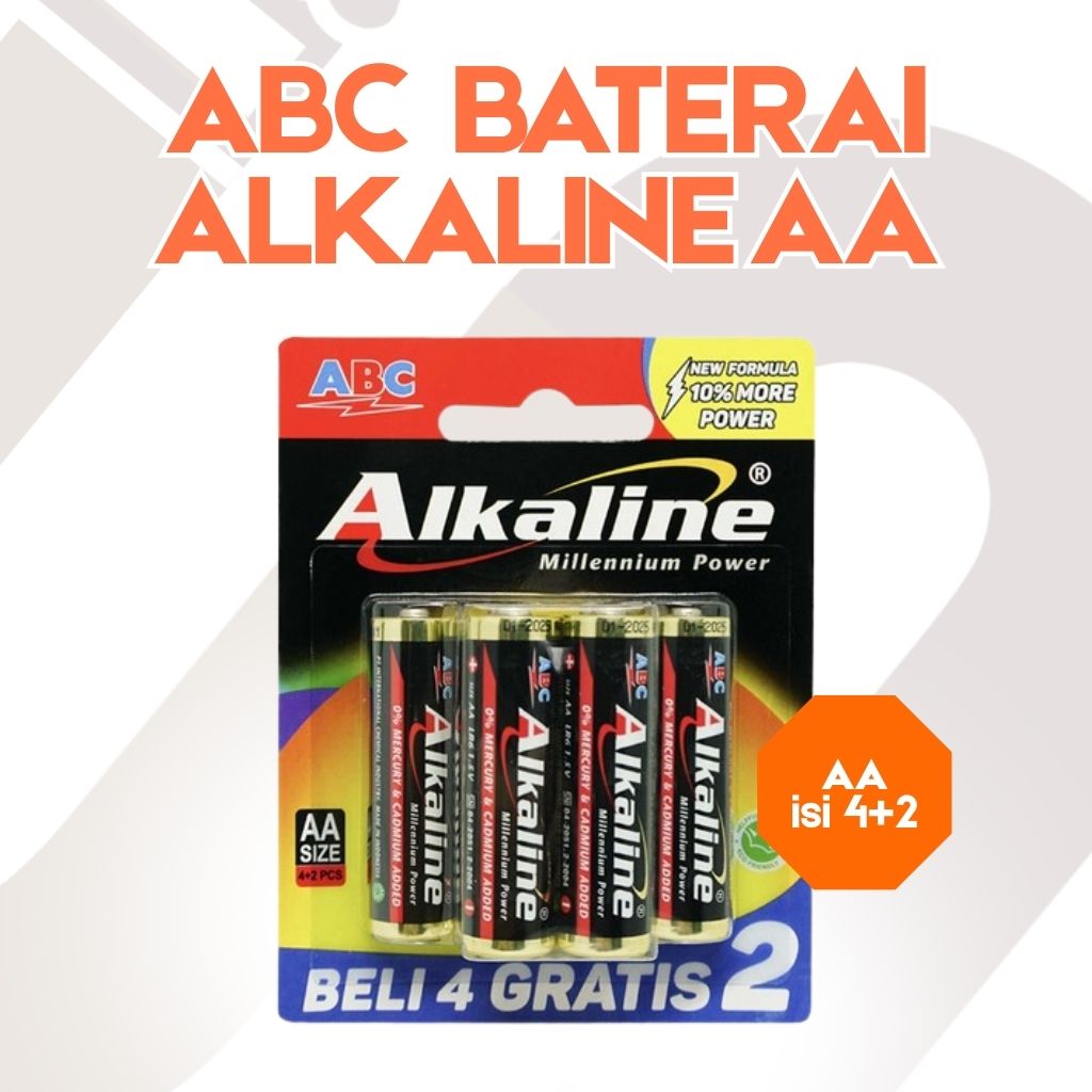 ABC BATERAI ALKALINE AA 4+2